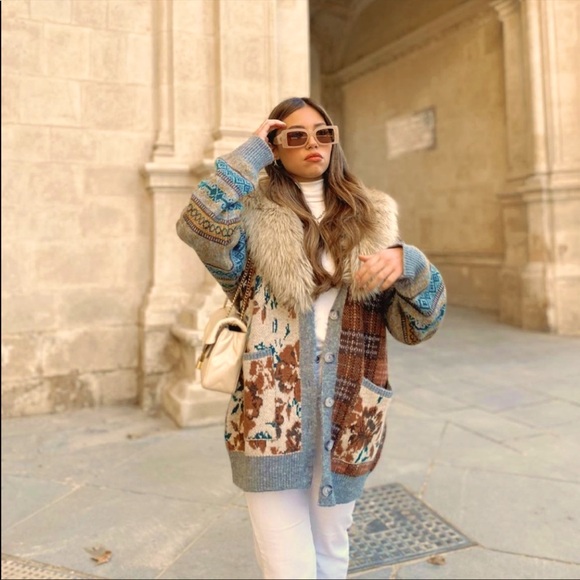 Zara Sweaters - Zara Long Jacquard Cardigan COPY